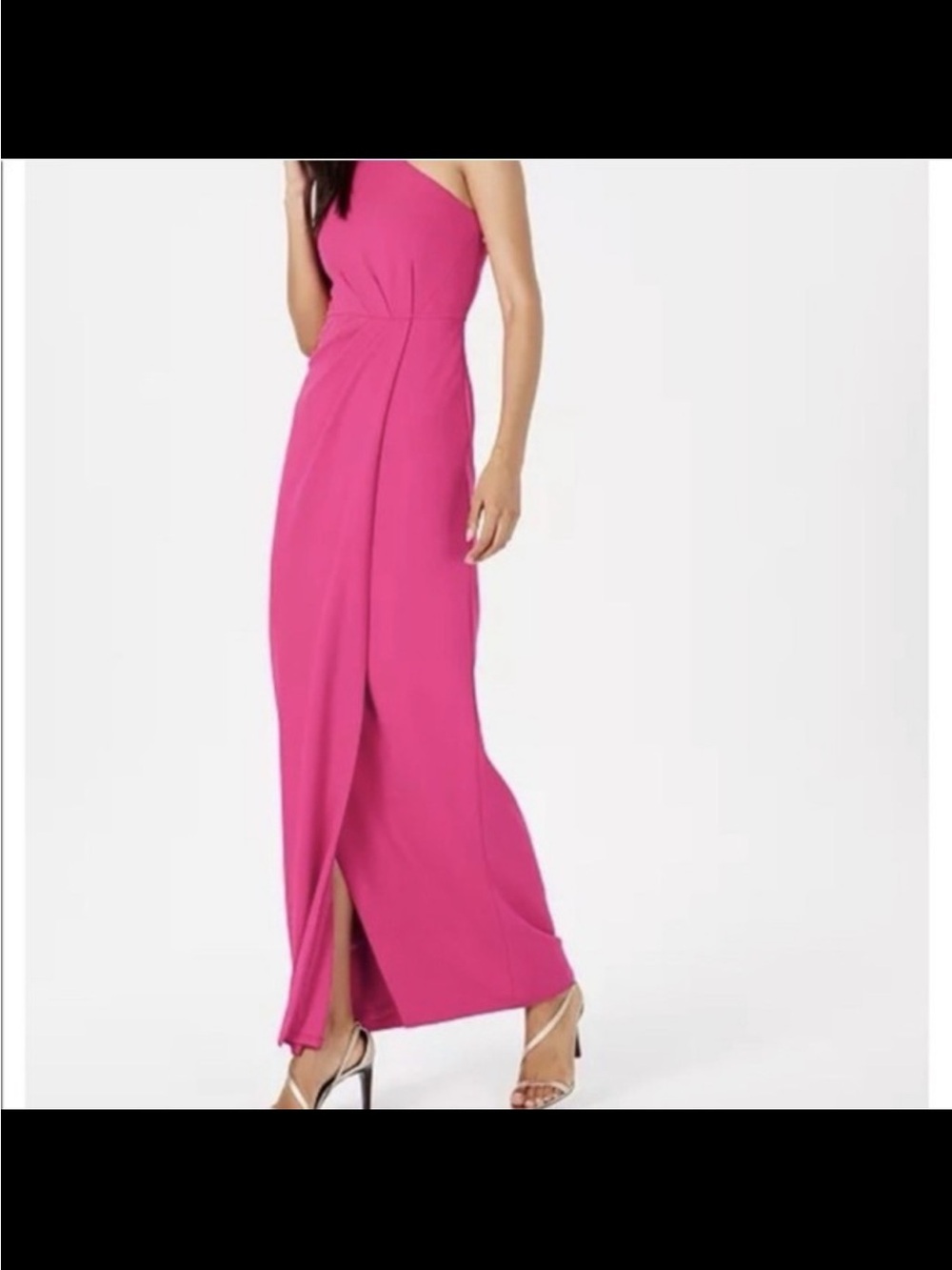 Calvin Klein One-Shoulder Pink Maxi Dress
